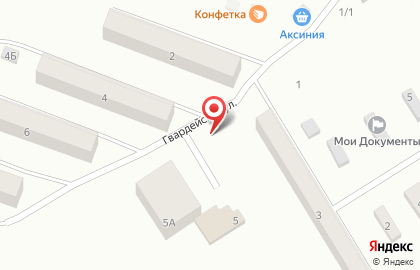 Магазин продуктов 5 гвардейцев на карте
