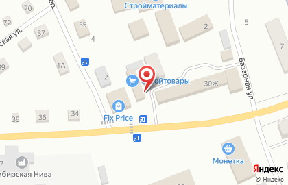 Магазин хозяйственных товаров на Базарной улице на карте