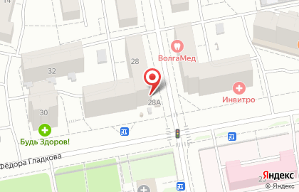 Частный садик Азбука на улице Фёдора Гладкова на карте