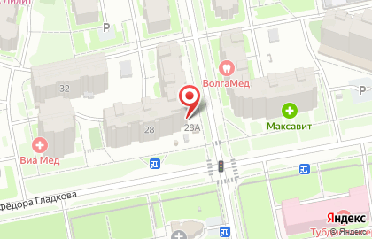 Частный садик Азбука на улице Фёдора Гладкова на карте