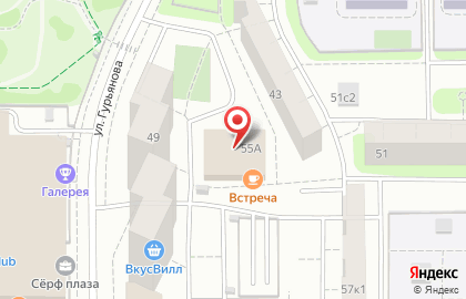 Кафе-бар Встреча на улице Гурьянова на карте