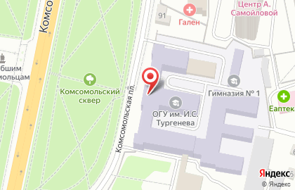 Орловский государственный университет им. И.С. Тургенева в Орле на карте