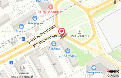 Магазин МВК сантехника на улице Ворошилова на карте