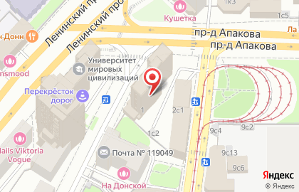 Гостиница Академическая в Москве на карте