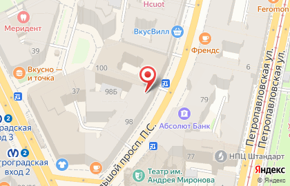 Кафе-пекарня Тили-тесто в Петроградском районе на карте
