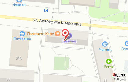 Магазин овощей и фруктов на улице Академика Книповича на карте