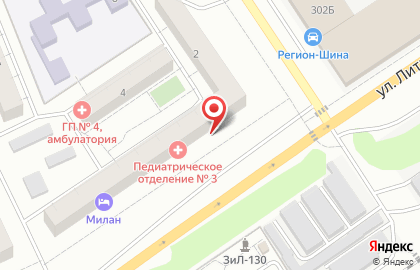 Городская поликлиника №4 на улице Литвинова на карте