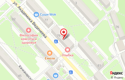 Медицинский центр Улыбка на улице Академика Веденеева на карте
