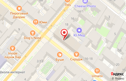 Канцелярский магазин Комус на метро Владимирская на карте