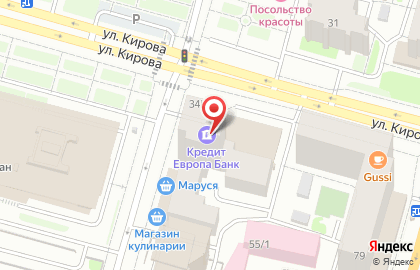 Кредит Европа банк на улице Кирова на карте