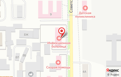 Городская клиническая больница г. Котовска на Советской улице на карте
