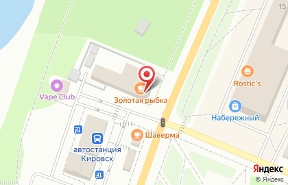 Кафе Золотая Рыбка на Набережной улице на карте