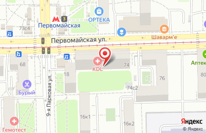 Медицинская лаборатория NovaScreen на Первомайской улице на карте