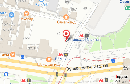 Магазин парфюмерии и косметики Элизэ на метро Площадь Ильича на карте