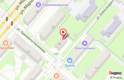 Сауна Престиж на улице Адмирала Нахимова на карте