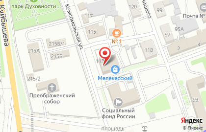 Супермаркет Пятёрочка на Комсомольской на карте