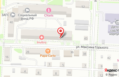 Магазин кондитерских изделий на улице Максима Горького на карте