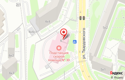 Скорая медицинская помощь на улице Твардовского на карте