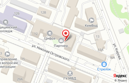 Бизнес-центр Партнёр на улице Николая Островского на карте