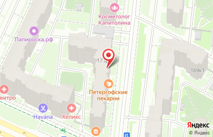 Петергофские Пекарни на проспекте Ветеранов, 171 к 1 на карте