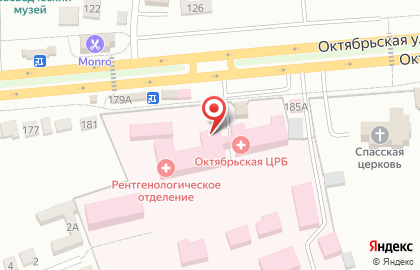 Октябрьская центральная районная больница на Октябрьской улице на карте