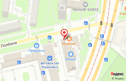Салон связи МегаФон на улице Полбина на карте