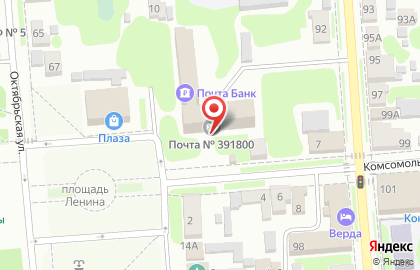 Почта Банк в Рязани на карте