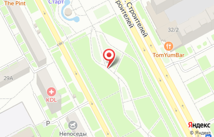 Старт на бульваре Строителей на карте