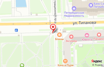 Кафе-пекарня Тили-тесто в Московском районе на карте