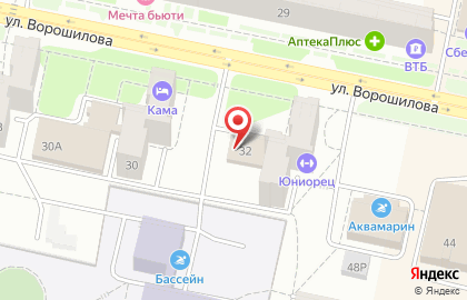 Строительная компания Горизонт на улице Ворошилова на карте