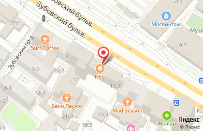 Ресторан быстрого питания Бургер Кинг на Зубовском бульваре на карте