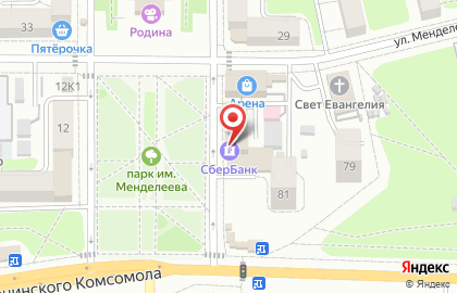 СберБанк на улице Менделеева, 10 на карте