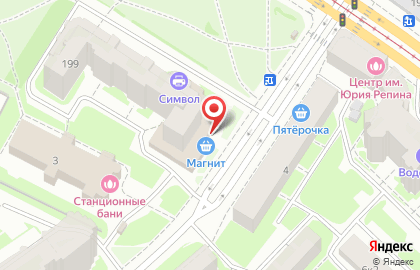 Супермаркет Магнит на проспекте Обуховской Обороны на карте
