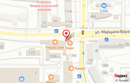 Пивная двор салон разливного пива на улице Маршала Борзова на карте