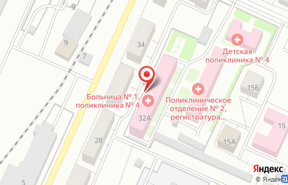 Городская больница №2 на Железнодорожной улице на карте