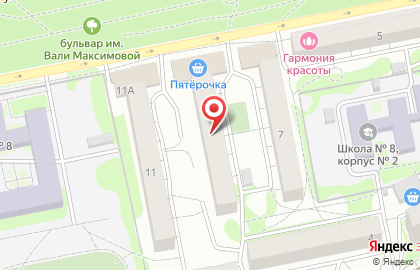 Продуктовый супермаркет Аникс на улице Вали Максимовой, 9 на карте
