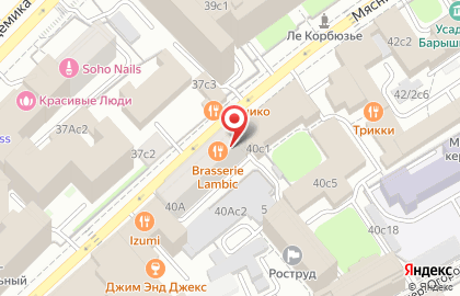 Пивной ресторан Brasserie Lambic на Мясницкой улице на карте