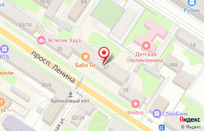 Отделение политической партии Партия Единая Россия, отделение политической партии на проспекте Ленина на карте