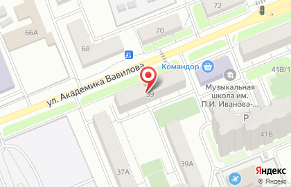 Магазин Амортизаторы KYB на улице Академика Вавилова на карте