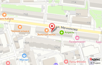 Октябрьский район Киоск по продаже фруктов и овощей на улице Мечникова на карте