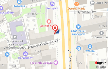 Банк ВТБ на улице Земляной Вал на карте