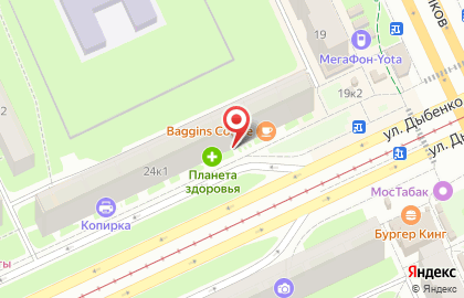 Микрофинансовая компания Деньга на метро Улица Дыбенко на карте