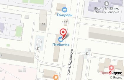 Супермаркет Пятёрочка в Автозаводском районе на карте