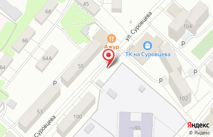 Киоск по продаже хлебобулочных изделий Сибхлеб на улице Суровцева на карте