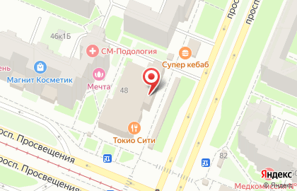 Кафе-кондитерская Север-Метрополь на проспекте Просвещения на карте