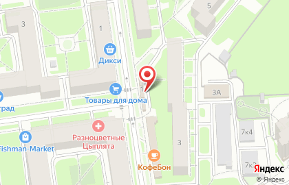 Киоск по продаже фруктов и овощей в Карельском переулке на карте