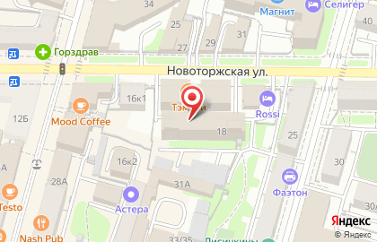 Стриптиз-бар Zажигалка на Новоторжской улице на карте