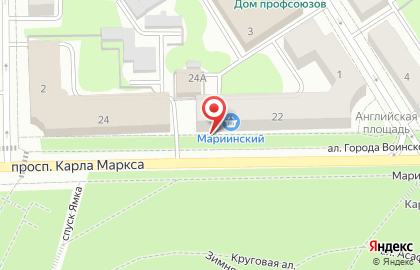 Продовольственный магазин Бородинский на проспекте Карла Маркса, 22 на карте
