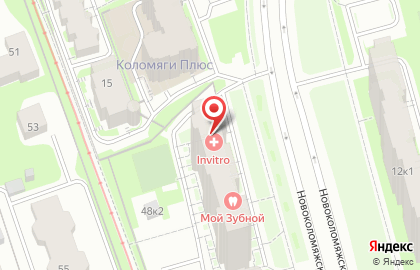 Медицинская компания Инвитро на Новоколомяжском проспекте на карте