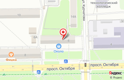 Продовольственный магазин на проспекте Октября на карте